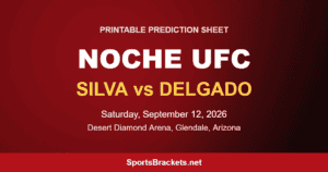 Noche UFC Silva vs Delgado printable prediction sheet