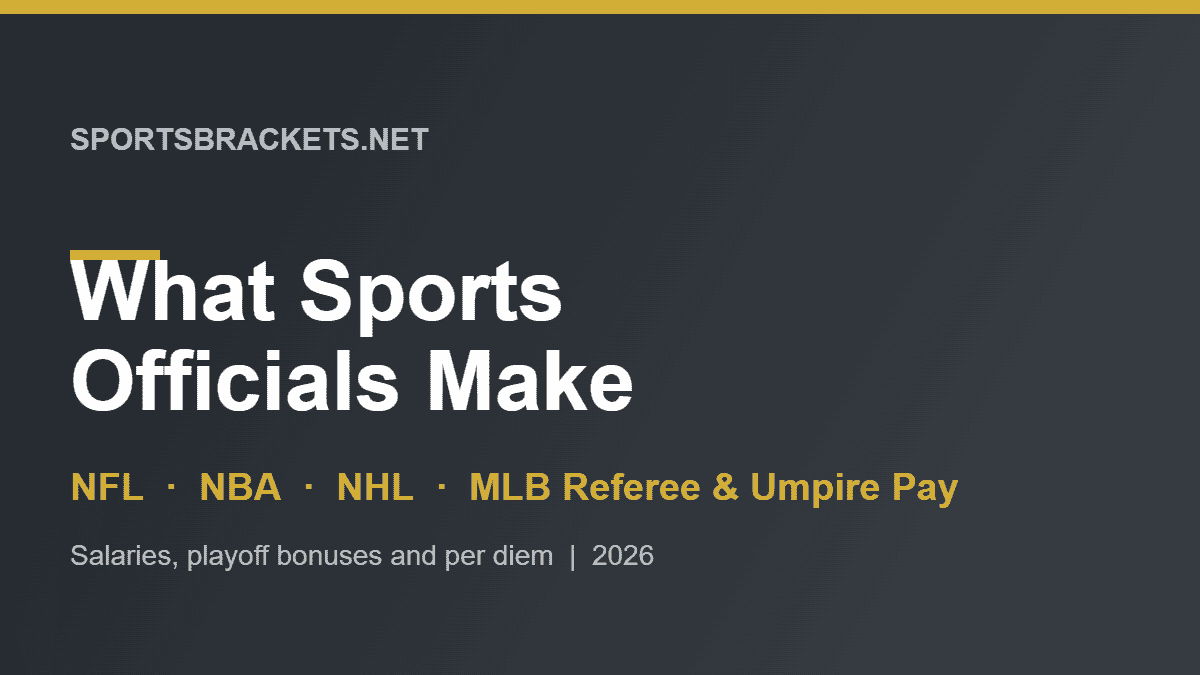 What Sports Officials Make 2026 - Sports Brackets What sports officials make - NFL, NBA, NHL and MLB referee and umpire pay