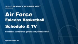 2026-27 Air Force Falcons basketball schedule and TV