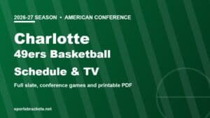 2026-27 Charlotte 49ers basketball schedule and TV