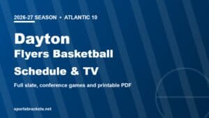 Read more about the article 2026-27 Dayton Basketball Schedule: Dates, TV and Printable PDF