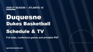 2026-27 Duquesne Dukes basketball schedule and TV