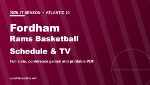 2026-27 Fordham Rams basketball schedule and TV