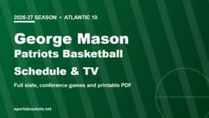 2026-27 George Mason Patriots basketball schedule and TV