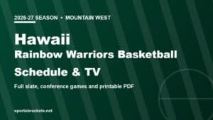 2026-27 Hawaii Rainbow Warriors basketball schedule and TV