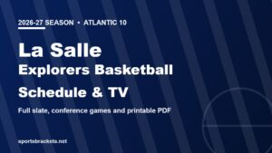 2026-27 La Salle Explorers basketball schedule and TV