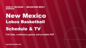 2026-27 New Mexico Lobos basketball schedule and TV