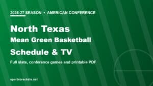 2026-27 North Texas Mean Green basketball schedule and TV