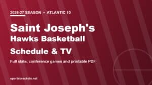 2026-27 Saint Joseph's Hawks basketball schedule and TV