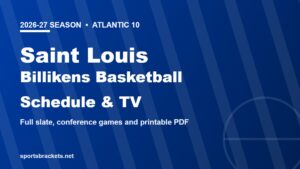 2026-27 Saint Louis Billikens basketball schedule and TV