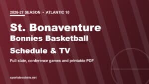 2026-27 St. Bonaventure Bonnies basketball schedule and TV