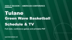 2026-27 Tulane Green Wave basketball schedule and TV