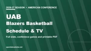 2026-27 UAB Blazers basketball schedule and TV