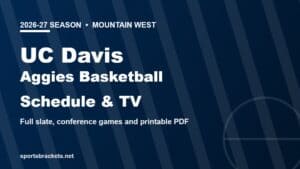 2026-27 UC Davis Aggies basketball schedule and TV