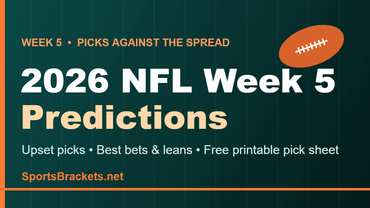 2026 NFL Week 5 predictions featured graphic