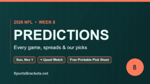 2026 NFL Week 8 predictions and printable pick sheet