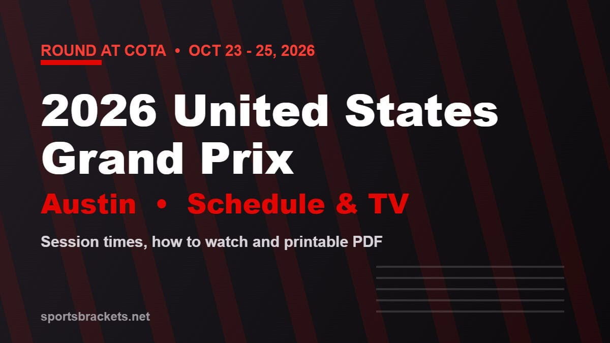 2026 United States Grand Prix Austin schedule and TV