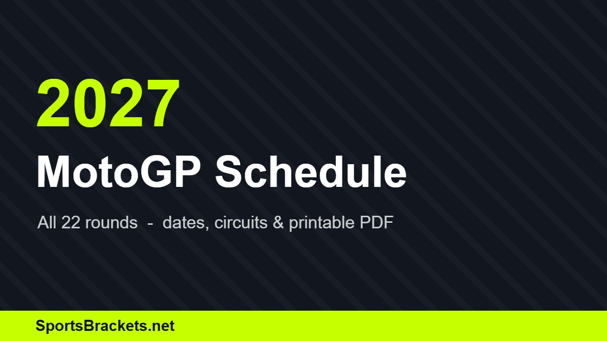 2027 MotoGP schedule with all 22 rounds, dates and circuits