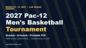 2027 Pac-12 Men’s Basketball Tournament bracket, schedule and printable PDF