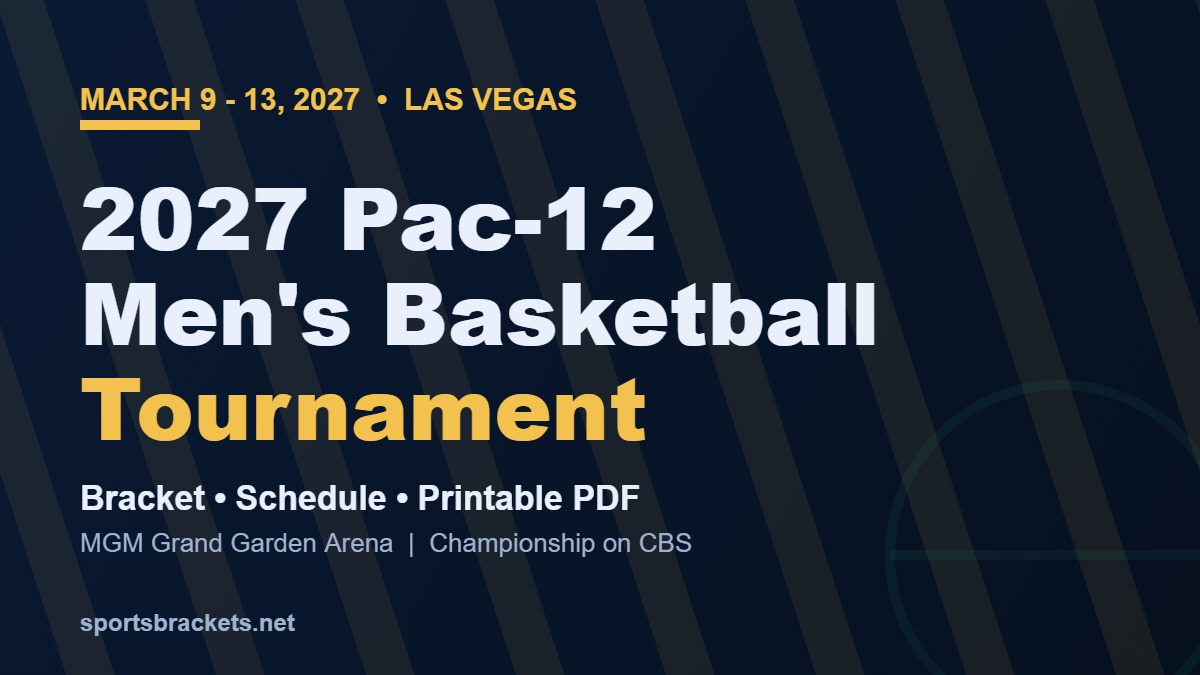 2027 Pac-12 Men’s Basketball Tournament bracket, schedule and printable PDF