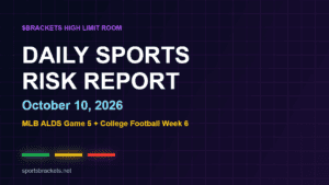Read more about the article Daily Sports Risk Report (October 10, 2026): MLB and College Football Slate, Tiered Angles and Trap Alerts