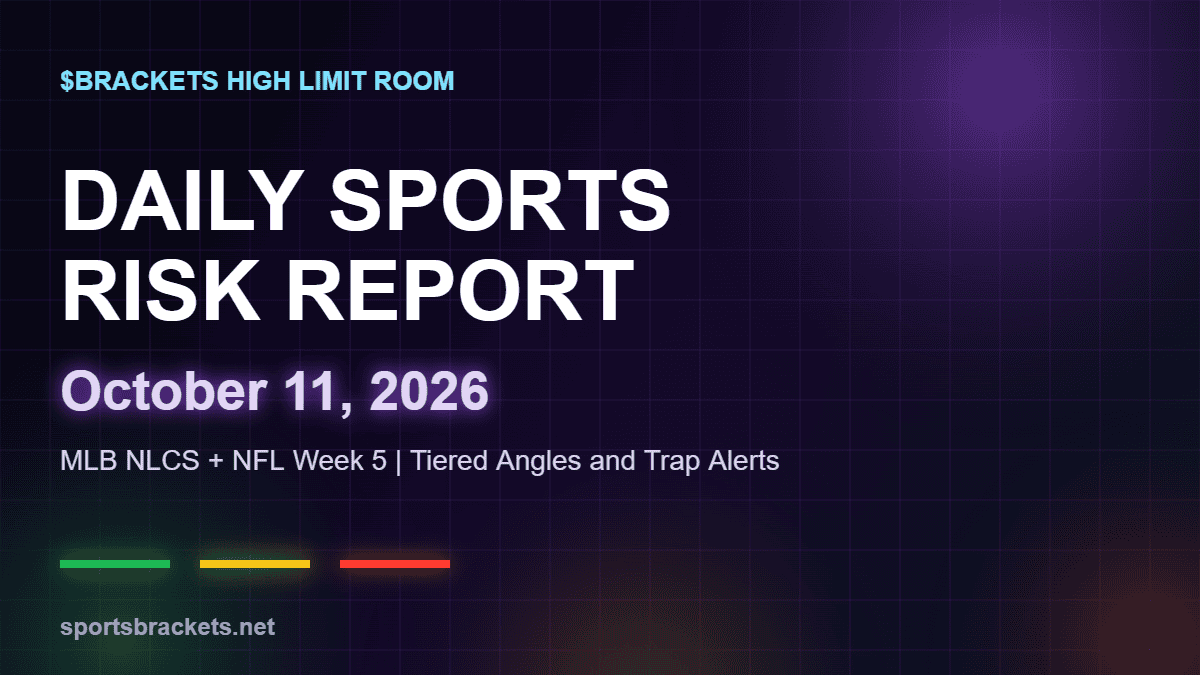 Daily Sports Risk Report October 11, 2026 MLB and NFL slate hero image