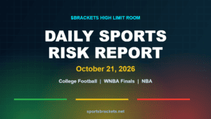 Daily Sports Risk Report October 21, 2026 hero image with green, yellow and red tier accents