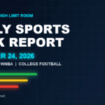 Daily Sports Risk Report October 24, 2026 hero image with green, yellow and red tier accents