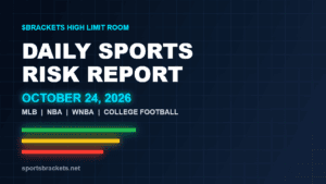 Daily Sports Risk Report October 24, 2026 hero image with green, yellow and red tier accents