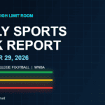 Daily Sports Risk Report October 29, 2026 hero image with green, yellow and red tier lights