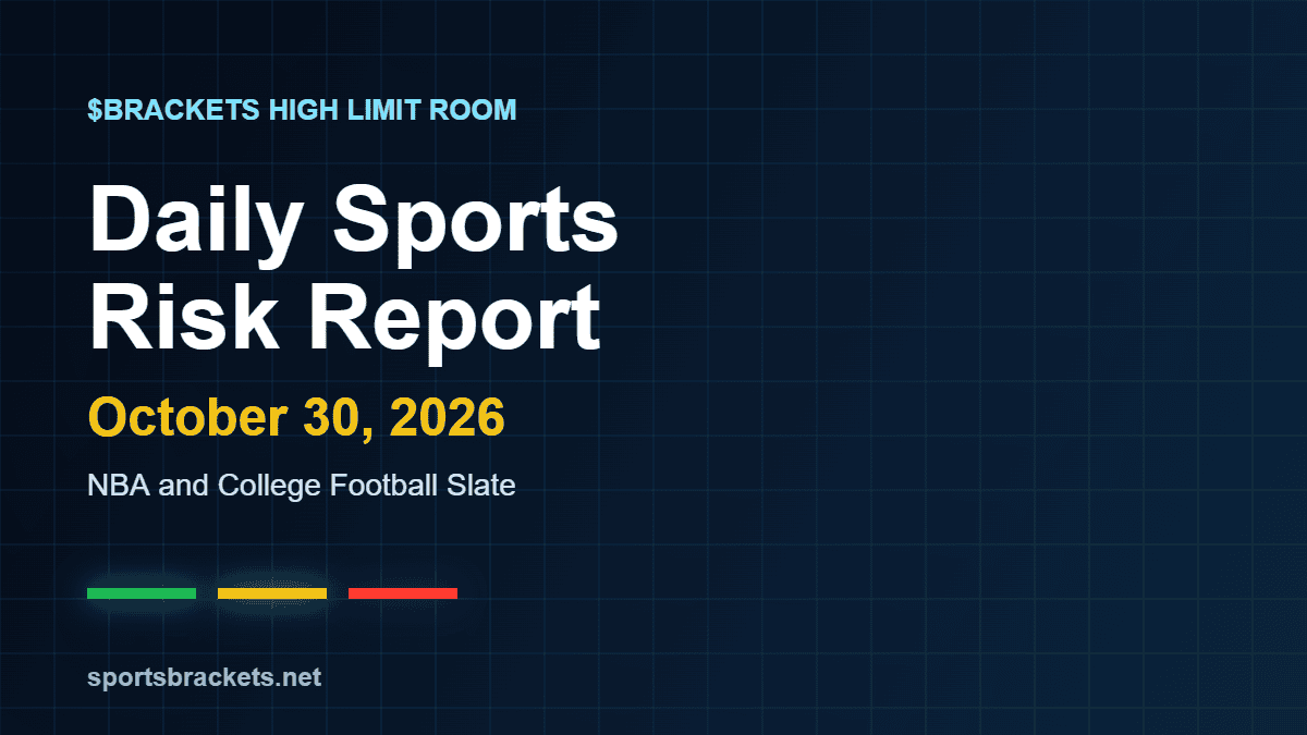 Daily Sports Risk Report October 30 2026 - Sports Brackets Daily Sports Risk Report October 30, 2026 NBA and college football slate hero image