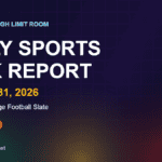 Daily Sports Risk Report October 31, 2026 hero image with green, yellow and red tier lighting