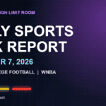 Daily Sports Risk Report October 7, 2026 hero image with green, yellow and red tier accents