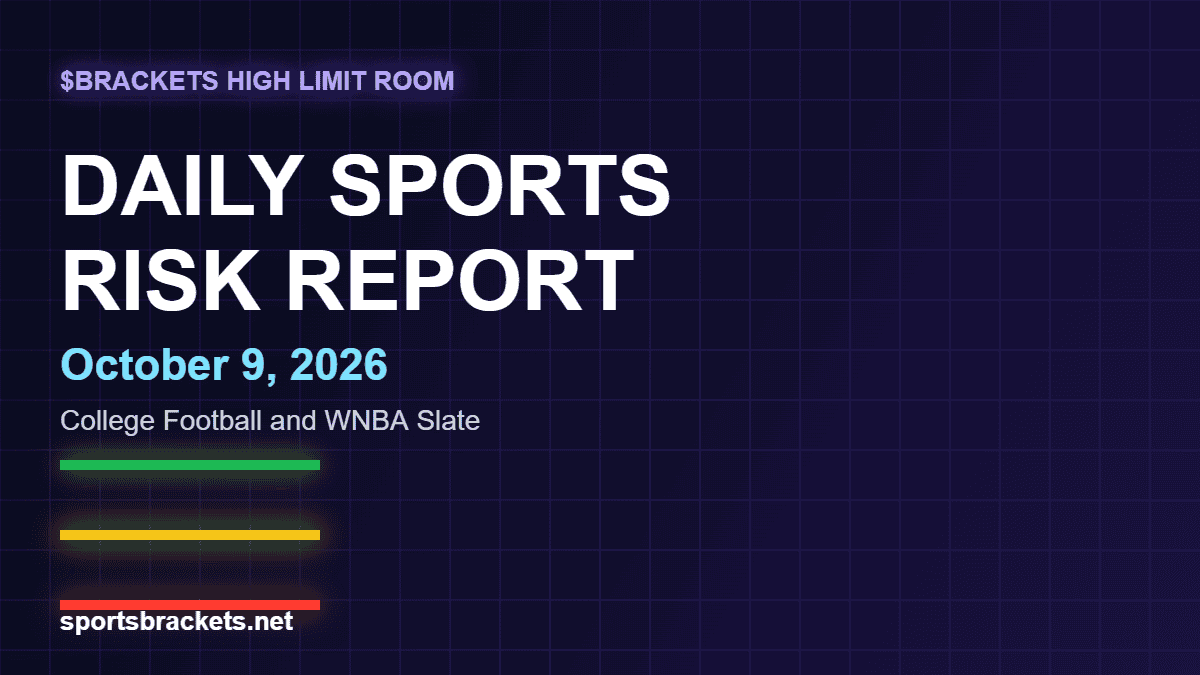 Daily Sports Risk Report October 9, 2026 college football and WNBA slate hero image