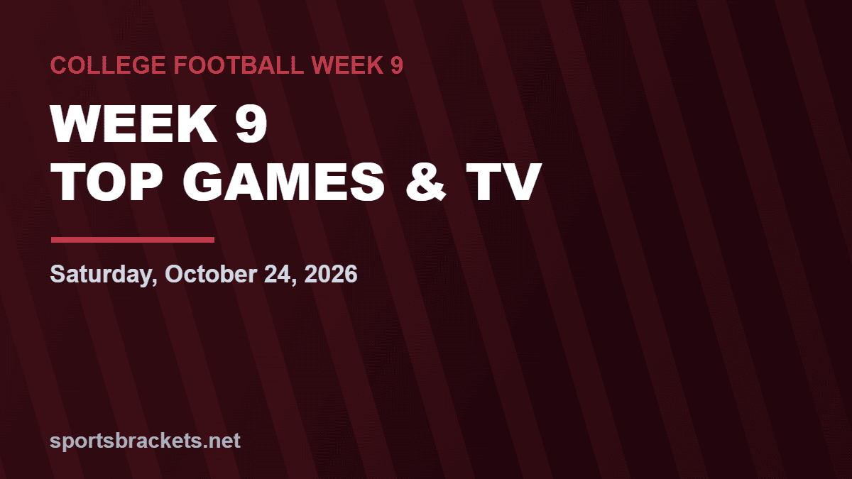 College Football Week 9 schedule