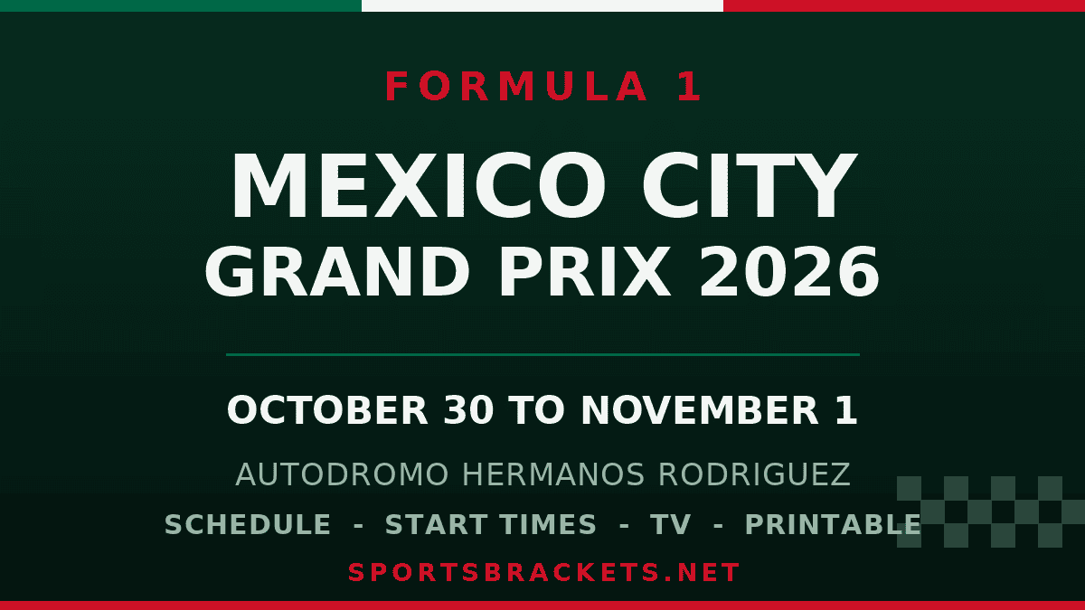 2026 Mexico City Grand Prix schedule