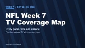 NFL Week 7 2026 TV coverage map, every game time and channel