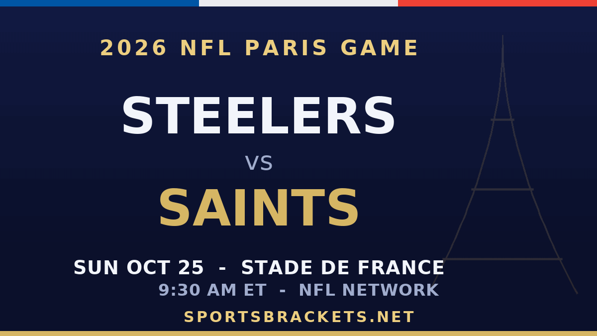 2026 NFL Paris Game - Steelers vs Saints at Stade de France, Oct 25