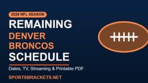 Remaining 2026 Denver Broncos Schedule