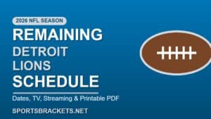 Remaining 2026 Detroit Lions Schedule