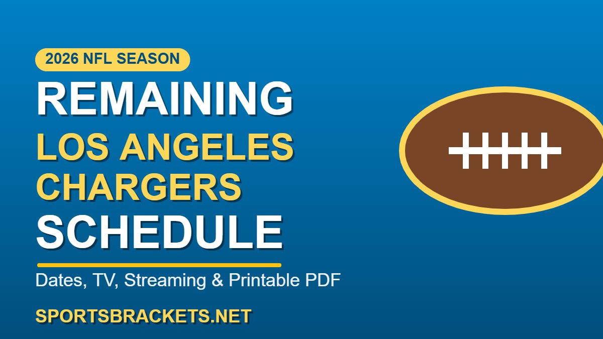 Remaining 2026 Los Angeles Chargers schedule