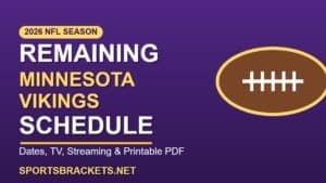 Remaining 2026 Minnesota Vikings Schedule