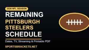Remaining 2026 Pittsburgh Steelers Schedule