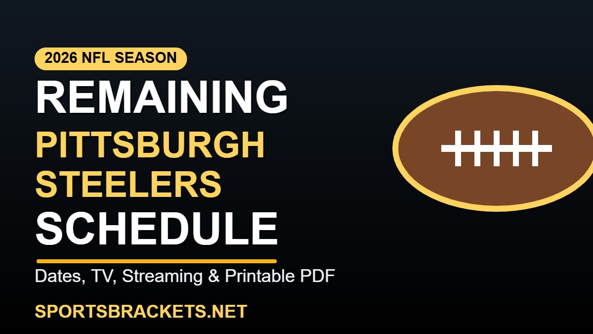 Remaining 2026 Pittsburgh Steelers schedule