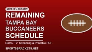 Remaining 2026 Tampa Bay Buccaneers Schedule