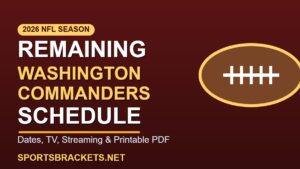 Remaining 2026 Washington Commanders Schedule